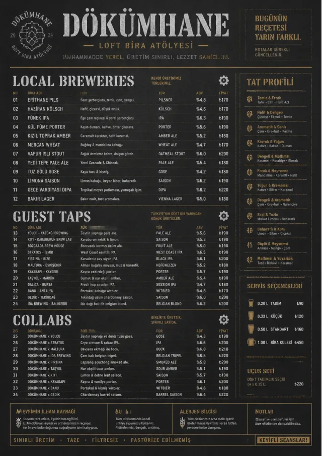 Industrial Craft beer-menu menu template preview