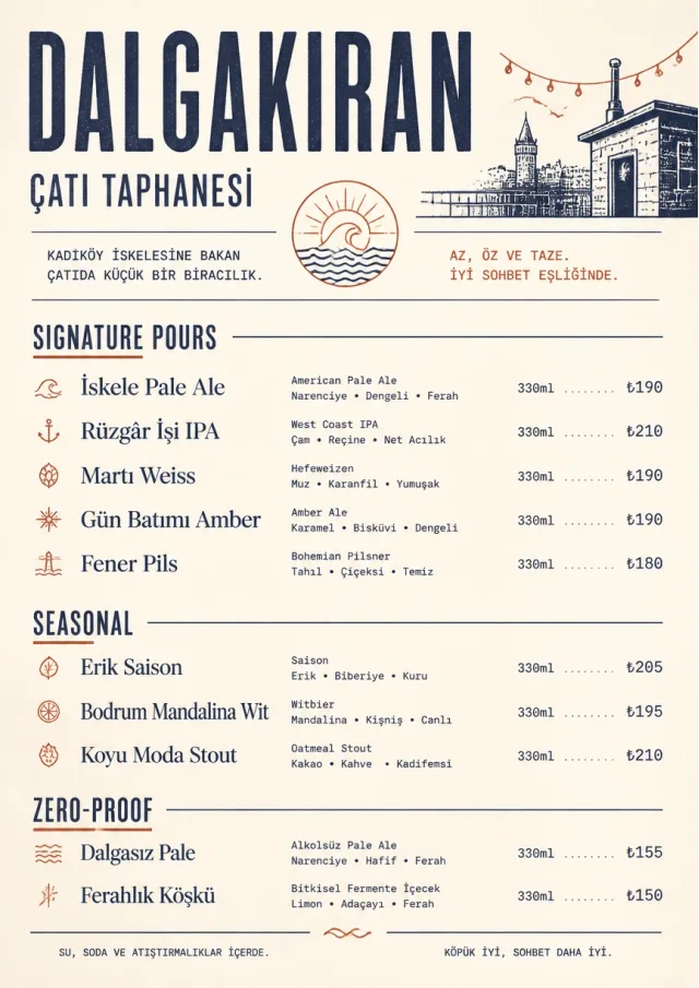 Boutique Pour Card beer-menu menu template preview