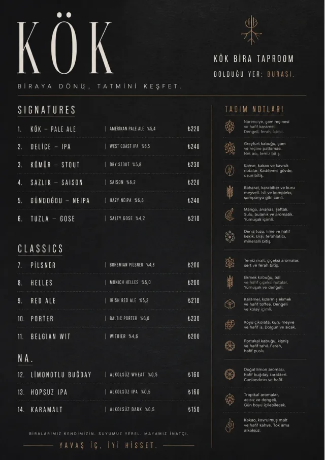 Mono Bar Minimal beer-menu menu template preview