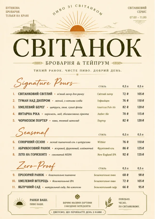 Boutique Pour Card beer-menu menu template preview