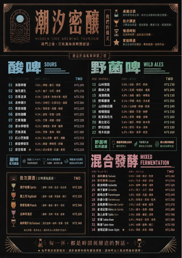 Speakeasy Spirits beer-menu menu template preview