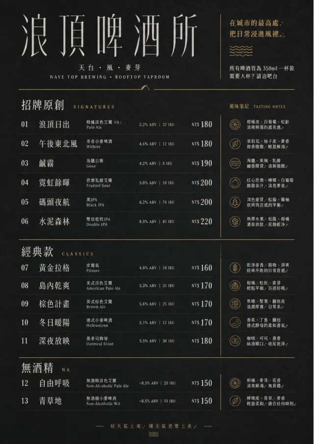 Mono Bar Minimal beer-menu menu template preview