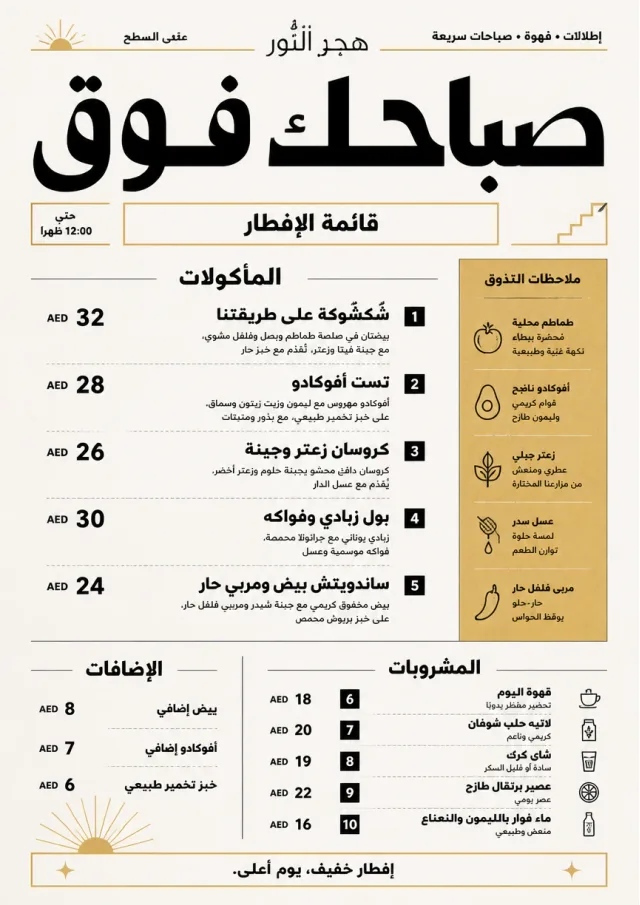 Counter Quick Board breakfast-menu menu template preview