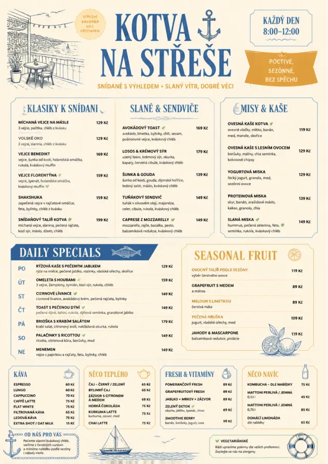 Coastal Midday breakfast-menu menu template preview