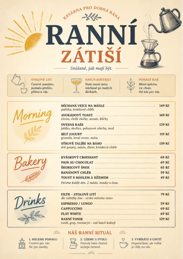 Sunrise Short Carte breakfast-menu menu template preview