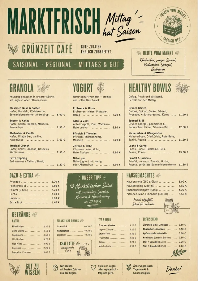 Market Fresh Midday breakfast-menu menu template preview
