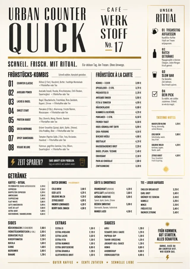 Urban Counter Quick breakfast-menu menu template preview