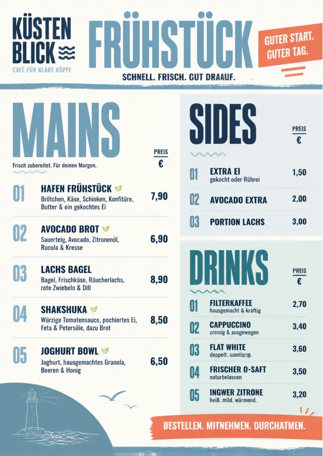 Counter Quick Board breakfast-menu menu template preview