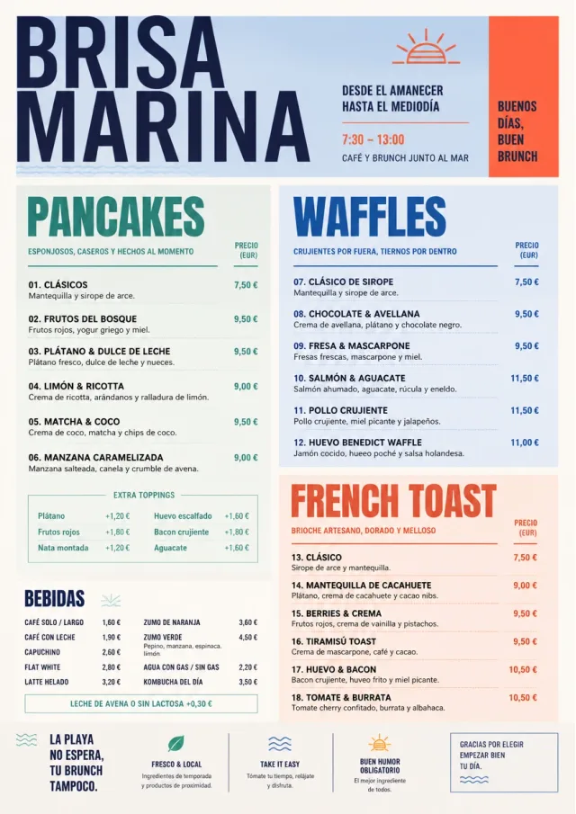 Modern Brunch Editorial breakfast-menu menu template preview