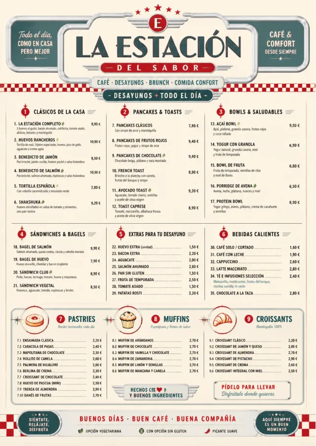 Diner Comfort breakfast-menu menu template preview
