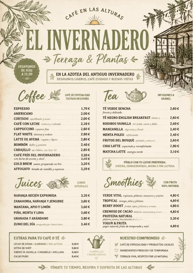 Garden Patio Day breakfast-menu menu template preview