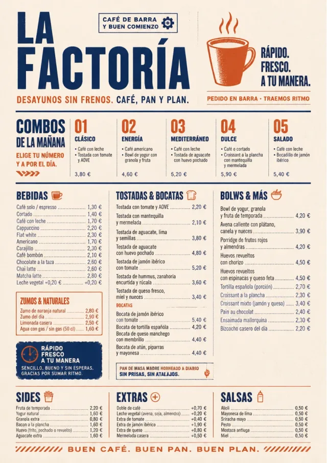 Urban Counter Quick breakfast-menu menu template preview