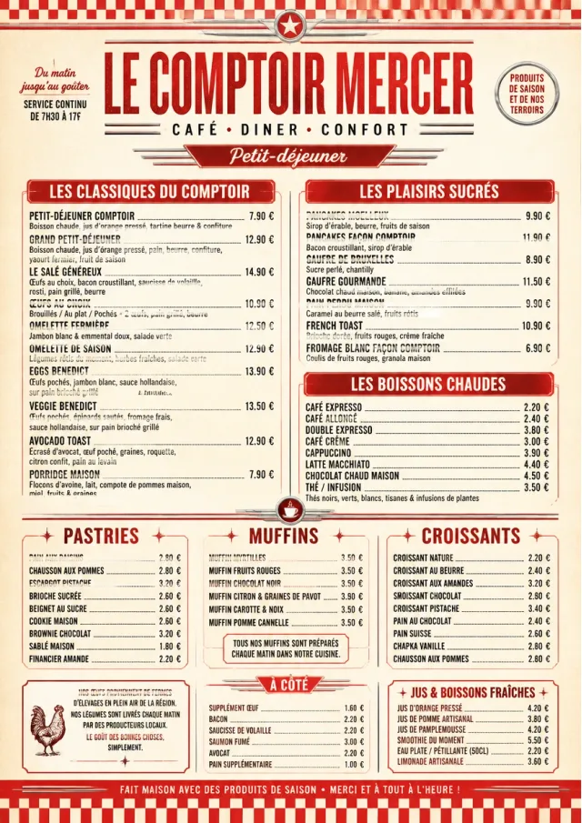Diner Comfort breakfast-menu menu template preview