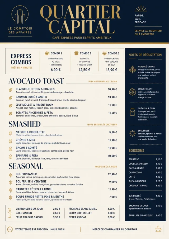 Power Lunch breakfast-menu menu template preview