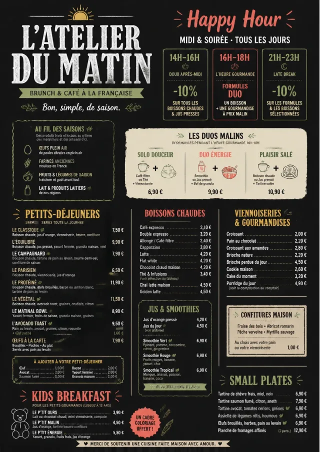 Happy Hour Promo breakfast-menu menu template preview