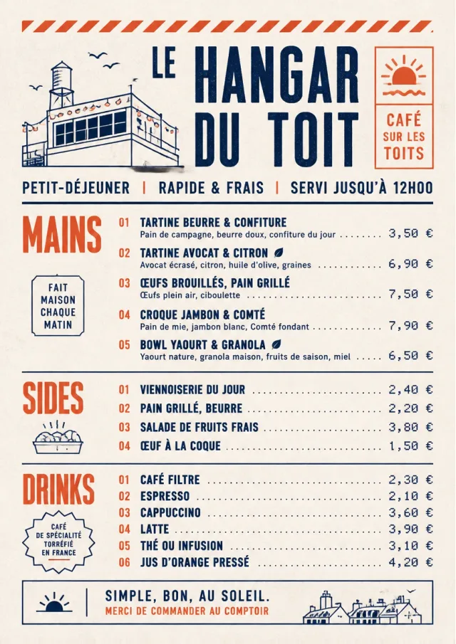 Counter Quick Board breakfast-menu menu template preview