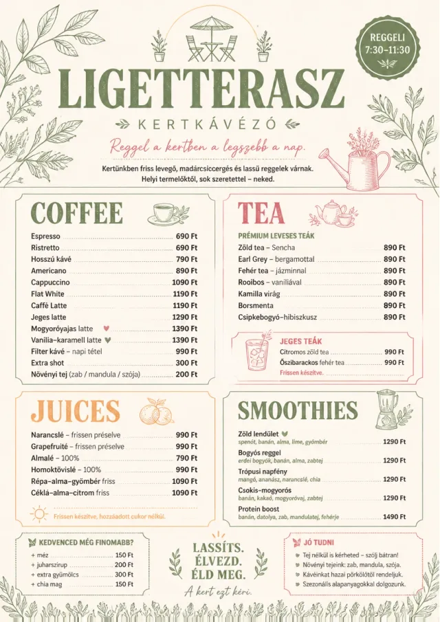 Garden Patio Day breakfast-menu menu template preview