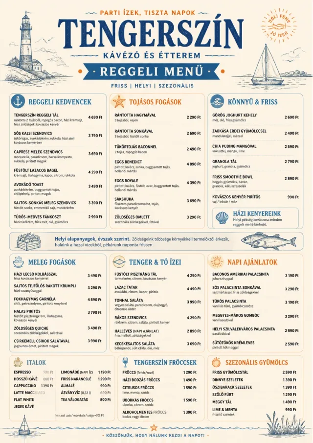 Coastal Midday breakfast-menu menu template preview