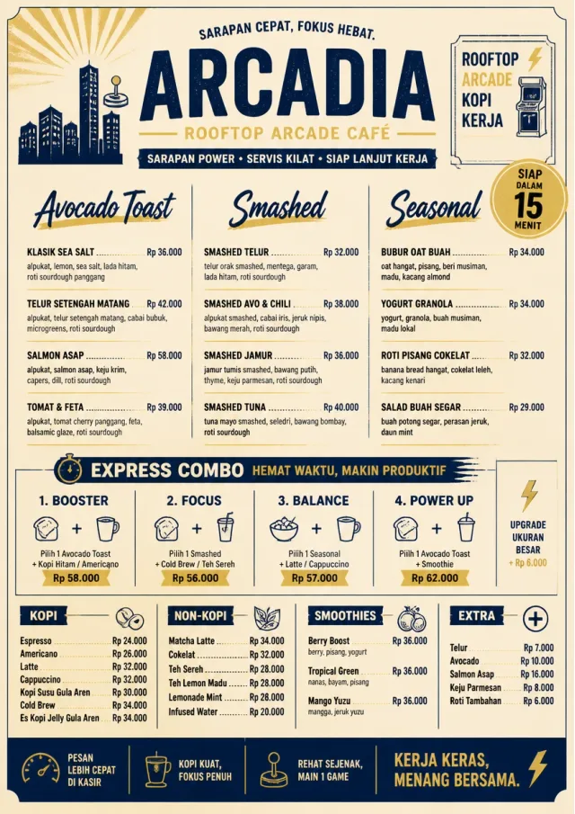 Power Lunch breakfast-menu menu template preview