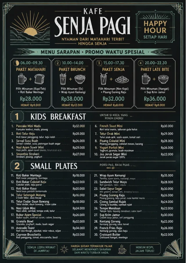 Happy Hour Promo breakfast-menu menu template preview