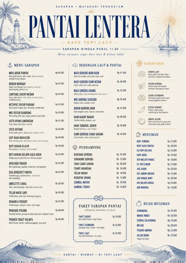 Coastal Midday breakfast-menu menu template preview