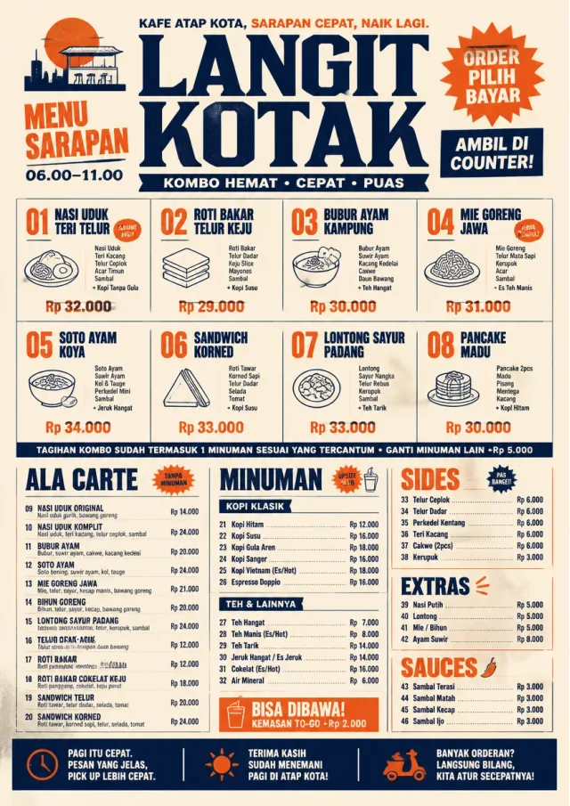 Urban Counter Quick breakfast-menu menu template preview