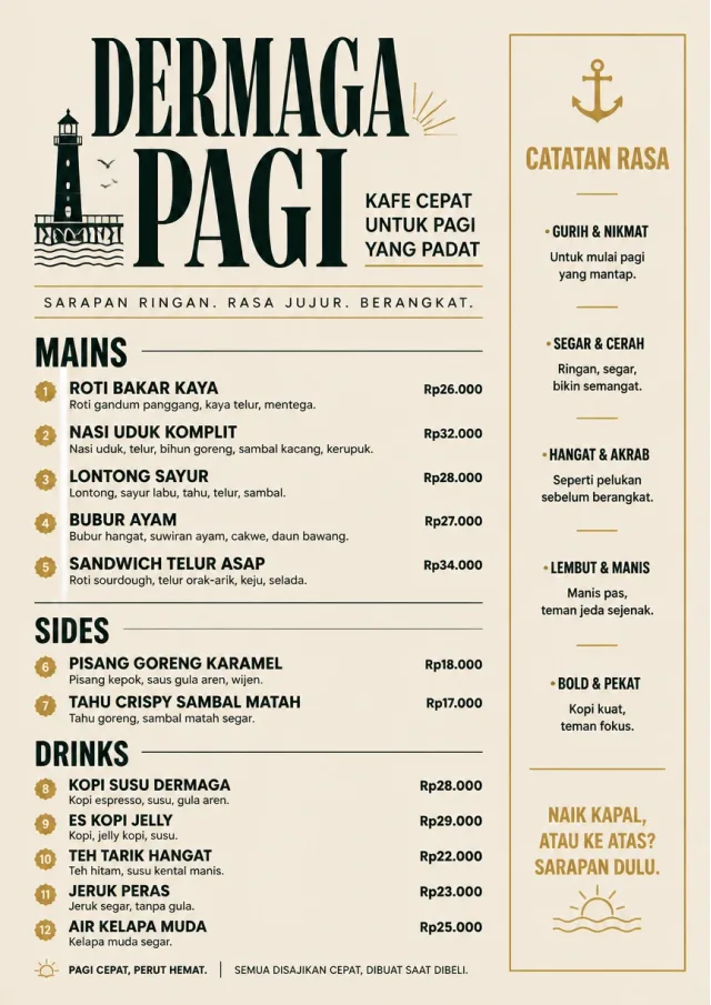 Counter Quick Board breakfast-menu menu template preview