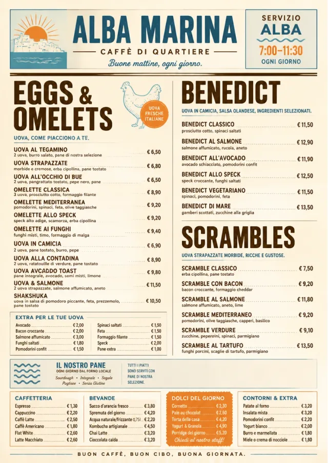 Sunrise Classic breakfast-menu menu template preview