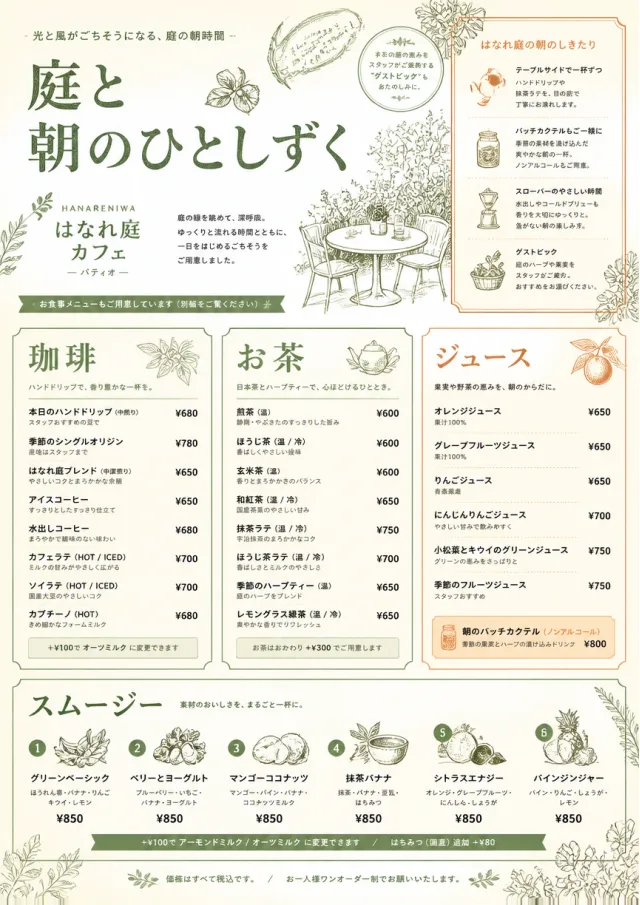 Garden Patio Day breakfast-menu menu template preview
