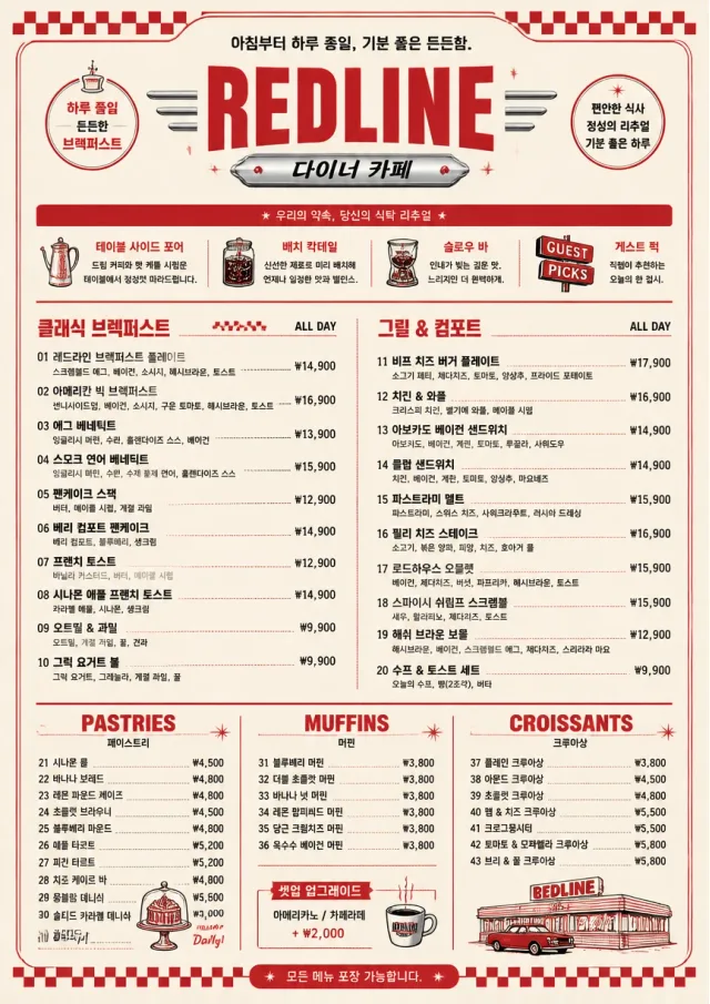 Diner Comfort breakfast-menu menu template preview