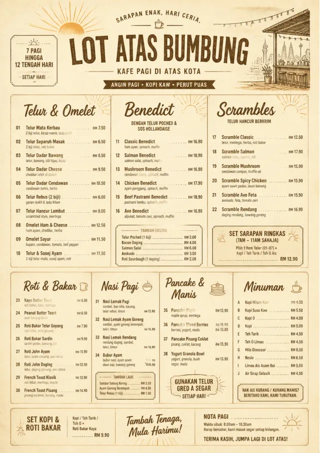 Sunrise Classic breakfast-menu menu template preview