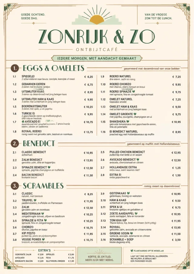 Sunrise Classic breakfast-menu menu template preview