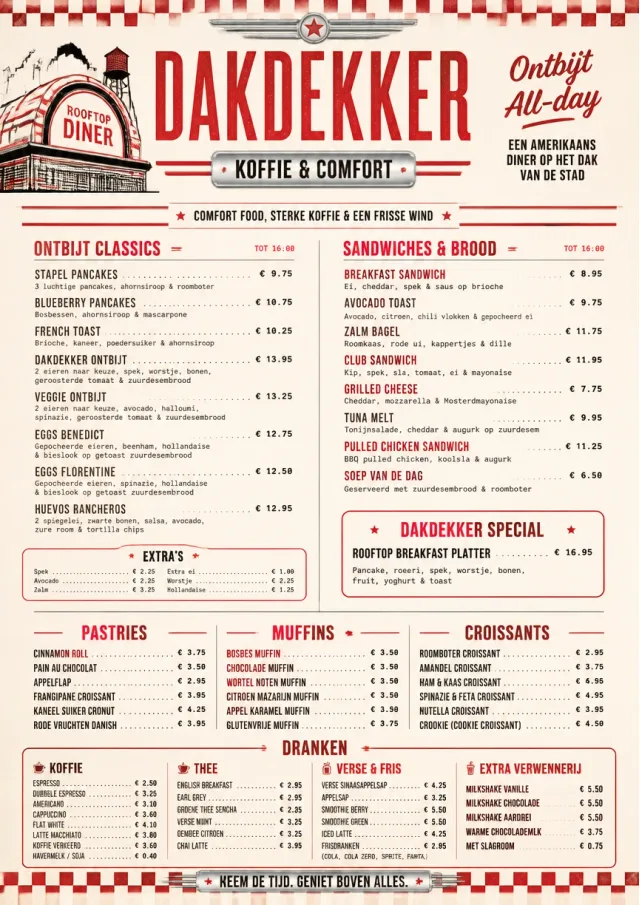 Diner Comfort breakfast-menu menu template preview