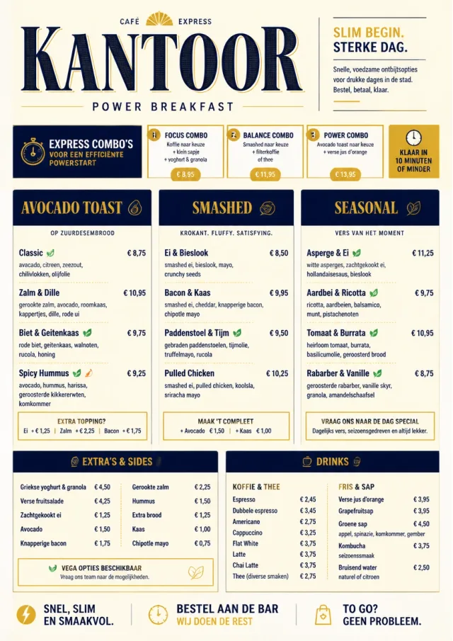 Power Lunch breakfast-menu menu template preview