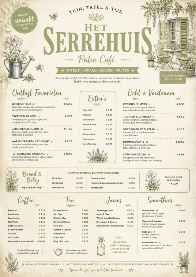 Garden Patio Day breakfast-menu menu template preview