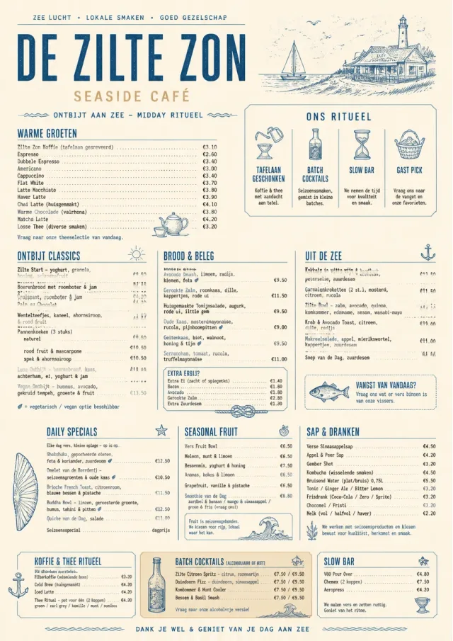 Coastal Midday breakfast-menu menu template preview