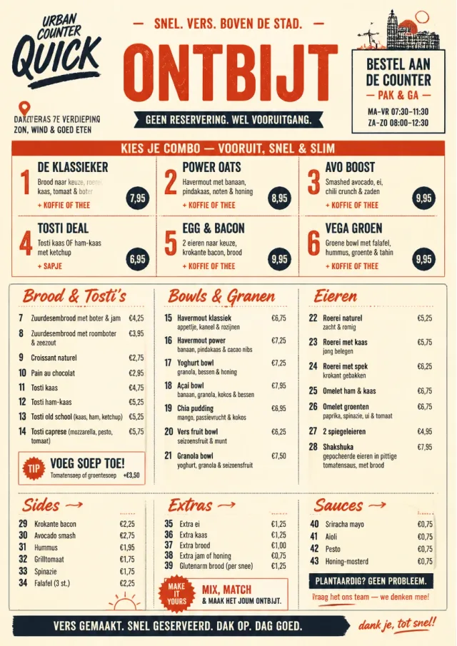 Urban Counter Quick breakfast-menu menu template preview