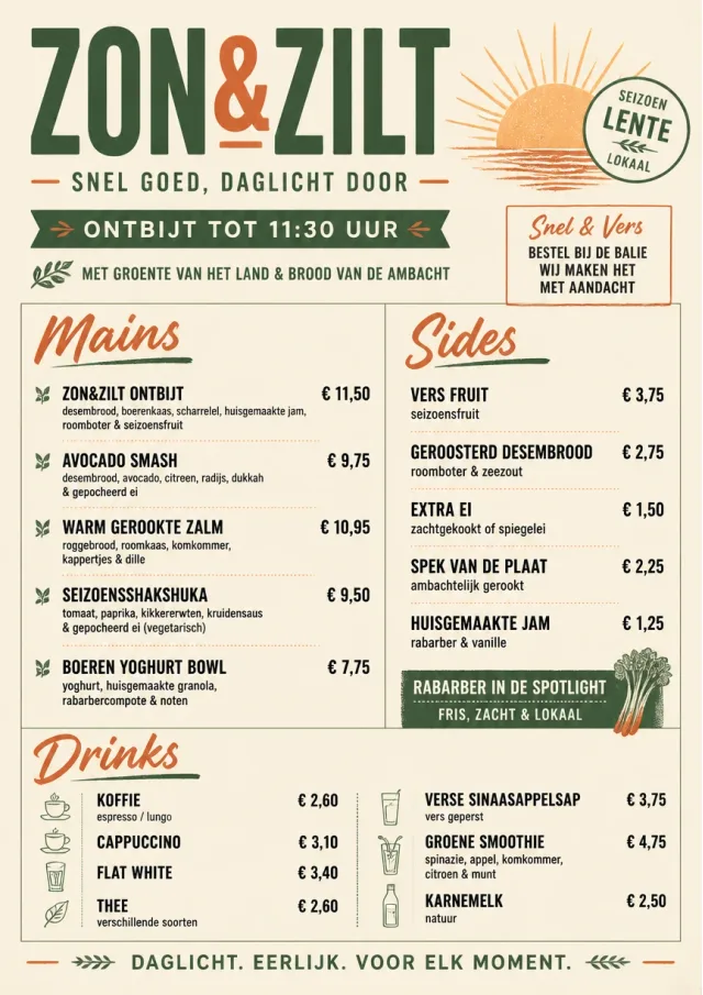 Counter Quick Board breakfast-menu menu template preview
