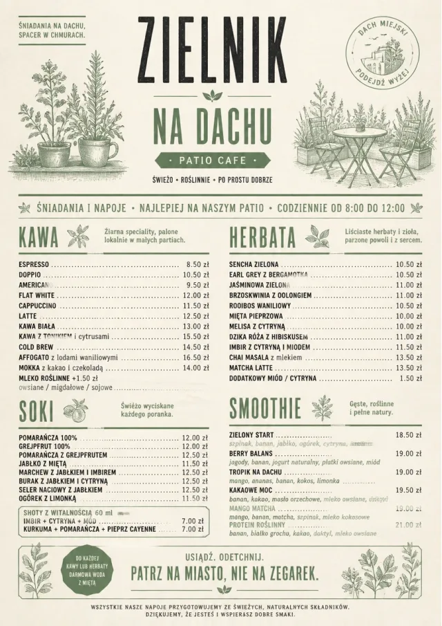 Garden Patio Day breakfast-menu menu template preview