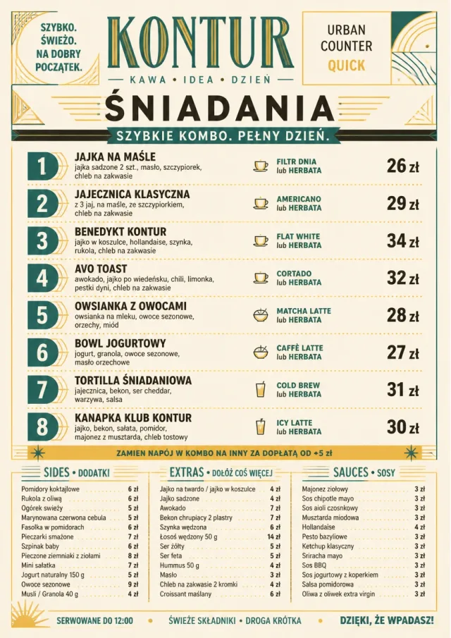 Urban Counter Quick breakfast-menu menu template preview