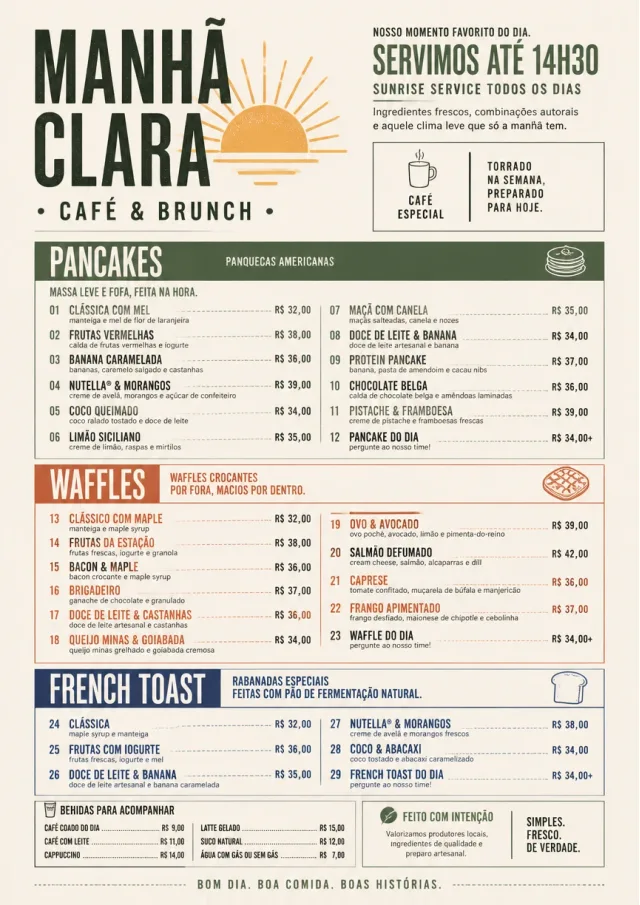 Modern Brunch Editorial breakfast-menu menu template preview