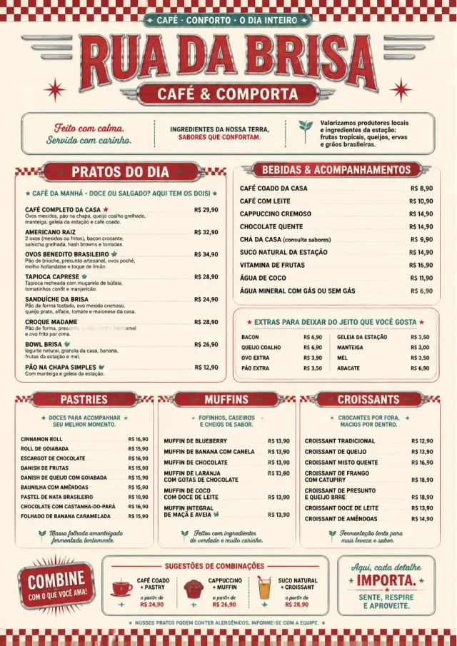 Diner Comfort breakfast-menu menu template preview