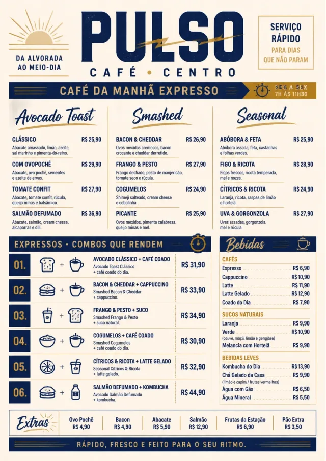 Power Lunch breakfast-menu menu template preview