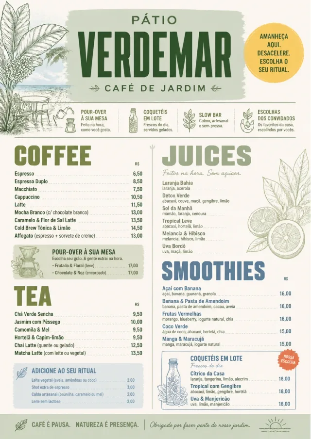 Garden Patio Day breakfast-menu menu template preview