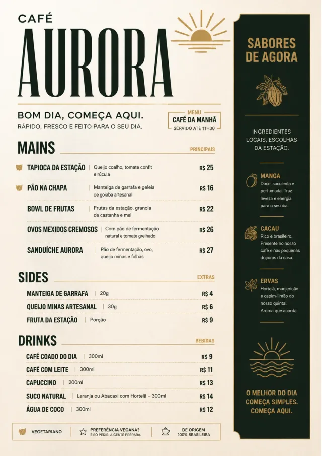 Counter Quick Board breakfast-menu menu template preview