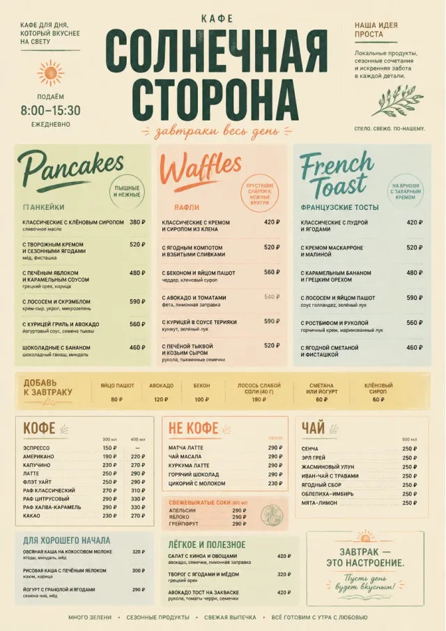 Modern Brunch Editorial breakfast-menu menu template preview