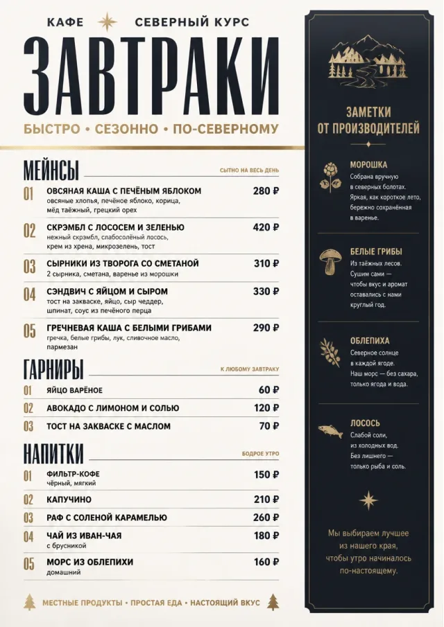 Counter Quick Board breakfast-menu menu template preview