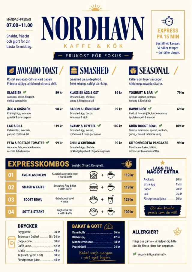 Power Lunch breakfast-menu menu template preview