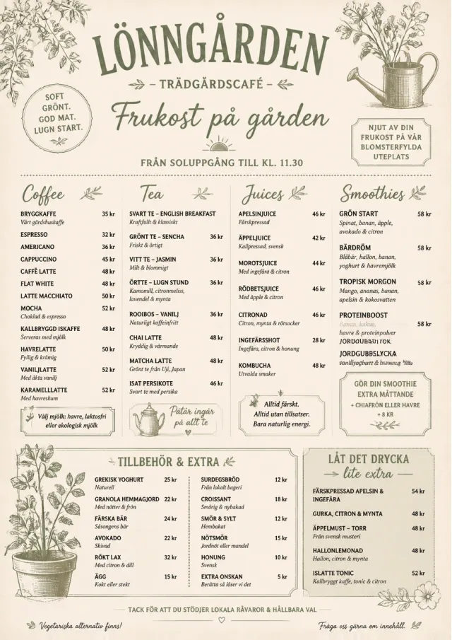 Garden Patio Day breakfast-menu menu template preview