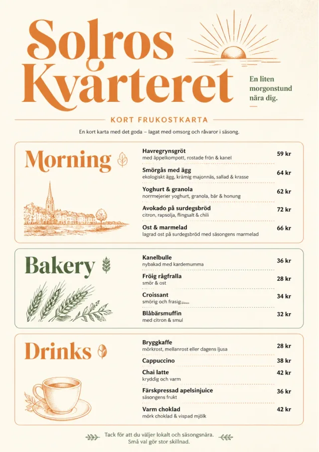 Sunrise Short Carte breakfast-menu menu template preview